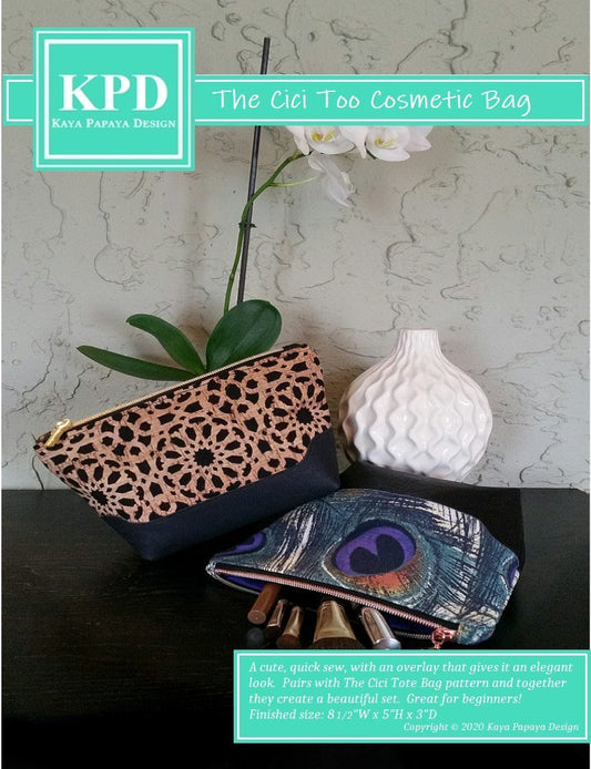 The Cici Too Cosmetic Bag Digital Pattern